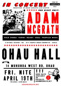 Adam McGrath at the Ohau Hall