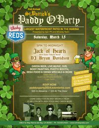 Get some Irish luck at Whiskey Red's with the Jack of Hearts!  It's St. Paddy's Day!