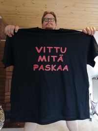 Vittu mitä paskaa - musta t-paita XL