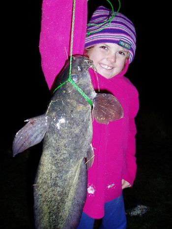 Georgias 1st fish from our dam
