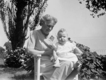 On my Grandmother Mary's lap in Southern Maryland at the old home place.
