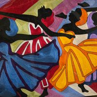 "Ballerinas" African Thread Art