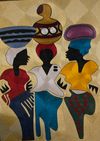 "Three Ladies" African Thread Art