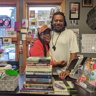 Michelle Lewis and Charles Hannah, owners of Third Eye Books Accessories and Gifts. The ONLY Black-owned brick and mortar book store in Oregon.