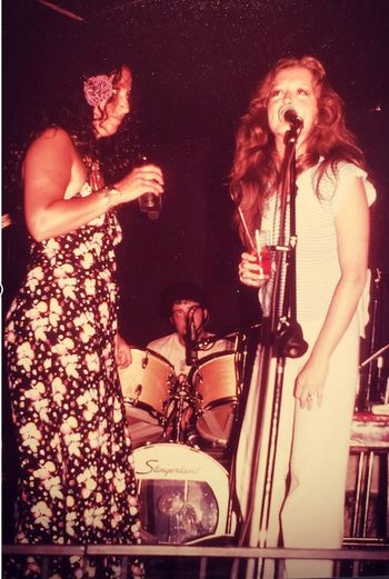 Maria with Bonnie Raitt in 1977. Photo by Kim Reed
