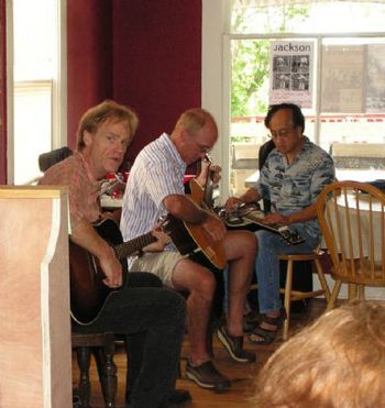 Bradley with Bob Livingston and Al Sato at Alice's Restaurant
