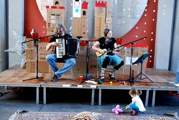 Early days of The Rolleos. That's our daughter - now our drummer - Max.

