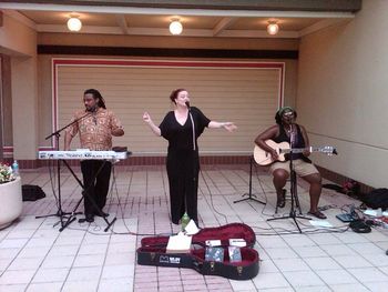 Janice B., QueenEarth, and MoRece at the Summer Village Center Concert Series (photo: Scott Paton)
