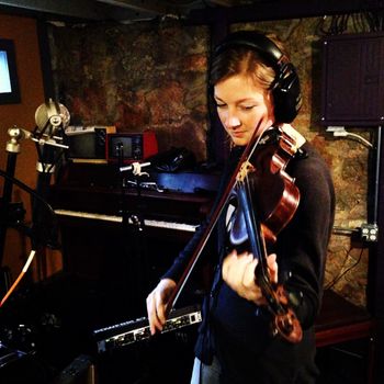 Jena Shea Mobley adding her amazing violin parts to the recording
