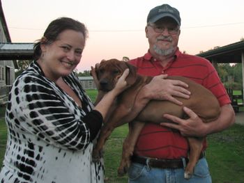 Kim, Al and Tecate going home.
