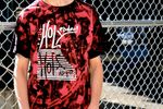 ONE OF A KIND LARGE red bleach dye t-shirt