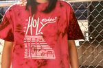 ONE OF A KIND X-LARGE red bleach dye t-shirt