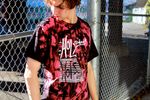 ONE OF A KIND LARGE red bleach dye t-shirt