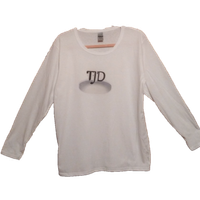 TJD Copyright Logo Women's Long Sleeve Gildan Heavy Cotton Tee Shirt
