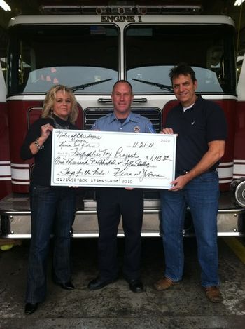 Kevin & Yvonne, Donation of $1150 to Rob Bish of the Tiffin Firefighters Foundation.

