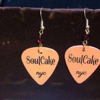 SoulCake Guitar Pic Earrings Pink and Garnet Crystal