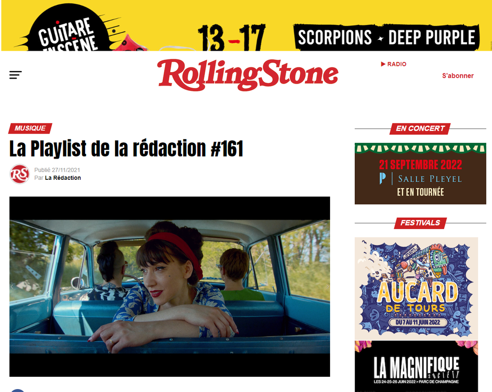 Bonnie Li, Rolling Stone France, La playlist de la redaction, coups de coeur, all about you, medias francais, le bleu du rouge, trip hop, presse, chanteuse française, nouvelle scène