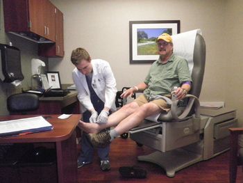 Jack with his Nutrienist Jason Stevens, MA, RD, LD. Jason is doing a body composition test.
