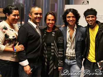 Marissa Lopez (BMI Los Angeles), Donato Poveda, Delia Orjuela (BMI Los Angeles Vice Presidenta de Relaciones de Compositores de la Musica Latina), Rayito, y Bongo
