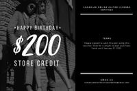 $200 Birthday Store Credit for Canadian Online Guitar Lessons & Services/Products CAD 