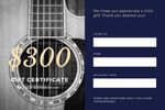 $300 Thank You Gift Certificate for Canadian Online Guitar Lessons Products and Services CAD 