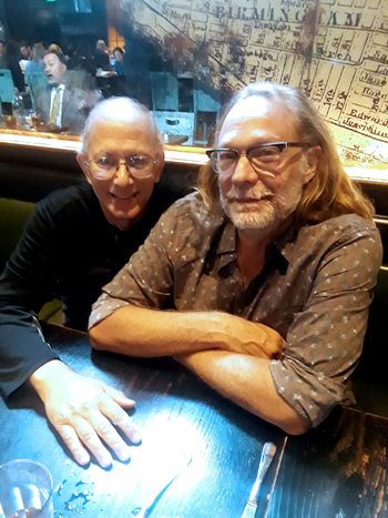 The Walking Dead producer Greg Nicotero and my father catching up. Having worked on both films, Greg brought him back to help with his "Creepshow" series on Shudder.
