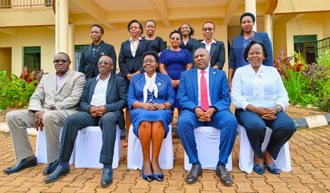Justice Musa Ssekaana with memebers of the Tax Appeals Tribunal in 2023