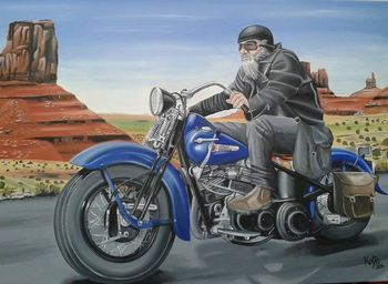 Nice painting...as he rides into the sunset
