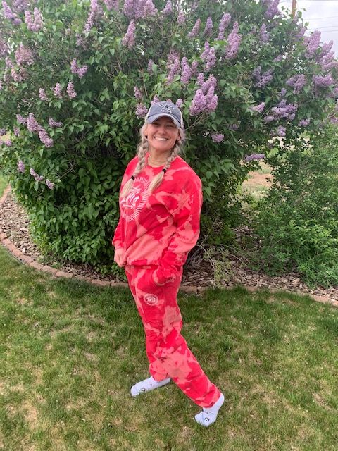 Reverse Tie Dye Sweat Set - Iris