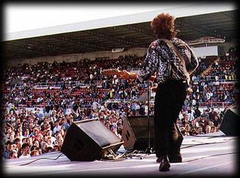 Opening for Status Quo, NOrthampton Town Football Club, early 90s

