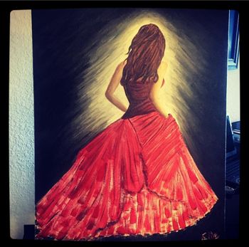 Lady in Red, Acrylic on Canvas, 16"x20"
