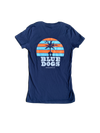 Sunset Women's V-Neck - Navy with White Logo/Lettering