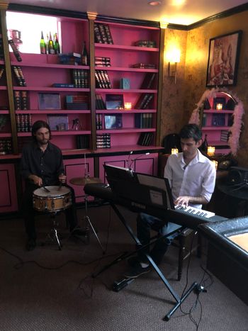 Serge Terentev on the drums & Jeevan D'Souza on the keyboard
