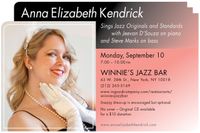 Anna Elizabeth Kendrick sings jazz @ Winnie's Jazz Bar!