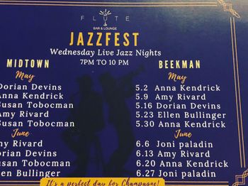 The lineup for both Flute Midtown & Flute Beekman

