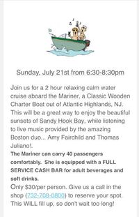 Sandy Hook Bay Cruise with Amy Fairchild and Thomas Juliano