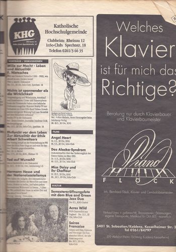 Ad for a gig in Rhein Kultur
