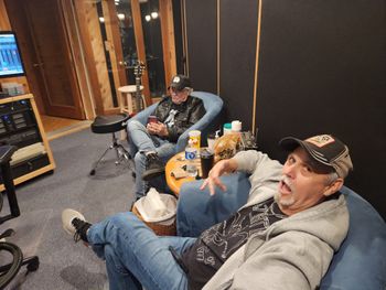 20 Jan 2023: Randy and Terry in the control room at Knothole Recording Studio
