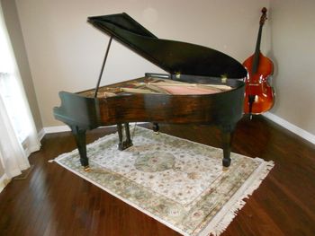 1928 The Mehlin 6.5 ft Parlor Grand. Finally done after 7 months of work and shown delivered.New strings,Keys,Complex double slide keycover, which was scratch built since original was missing. New finish, New casters, etc
