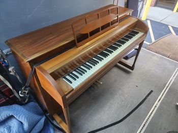 1957 Krakauer ( Madison) spinet with matching bench. Light Walnut color, one owner, great shape 500.00 pre-tuned, delivered within 50 miles of Nashville TN or Scottsville KY.
