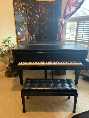 1975 Kimball 5.8 ft Grand, one owner, great shape, factory satin ebony with bench. 4500.00 delivered, tuned, warranty
