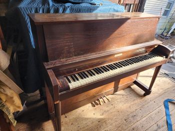 1972 Baldwin 243 Studio upright, 45 inches tall, has quite a few wear spots in the cabinet but sounds good. 700.00  Price includes a bench, pre-delivery tuning and local ground floor delivery within 50 miles of Nashville TN.

