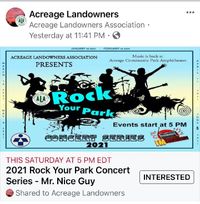 Rock Your Park Concert Series Free Concert -Acreage Community Park