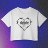 Barb Heart Crop Top – White