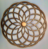 12" Wooden Lotus with Copper Plate