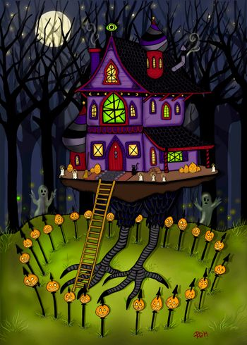 "Baba Yaga's House" Art by Raven Quinn
