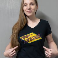 Retro Short Sleeve V-Neck Tee - Jet Black