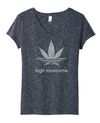 Leaf Short Sleeve V-Neck - Heathered Navy