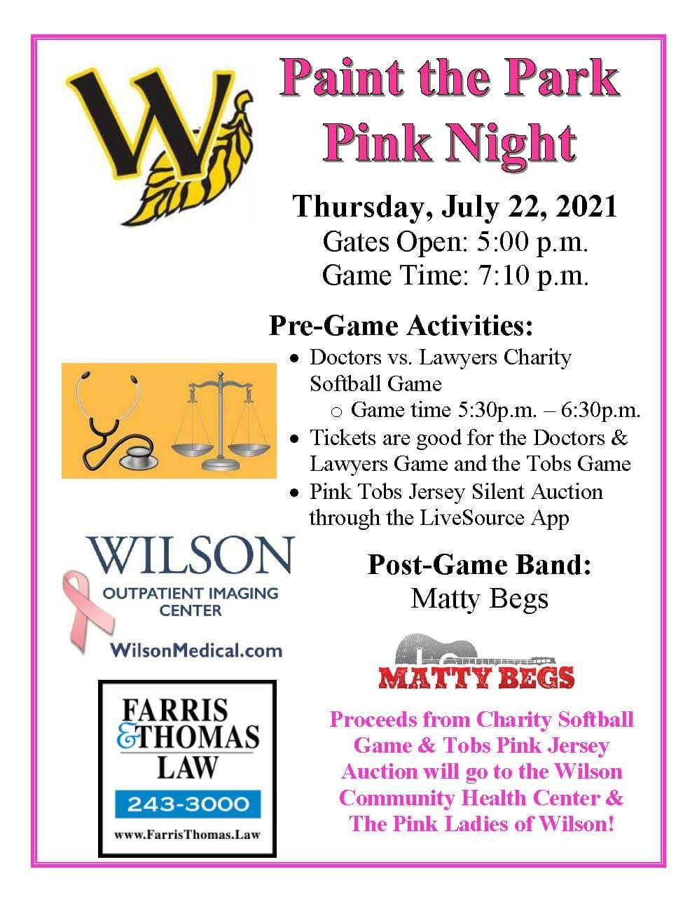 Paint the Park Pink Night Jersey Auction