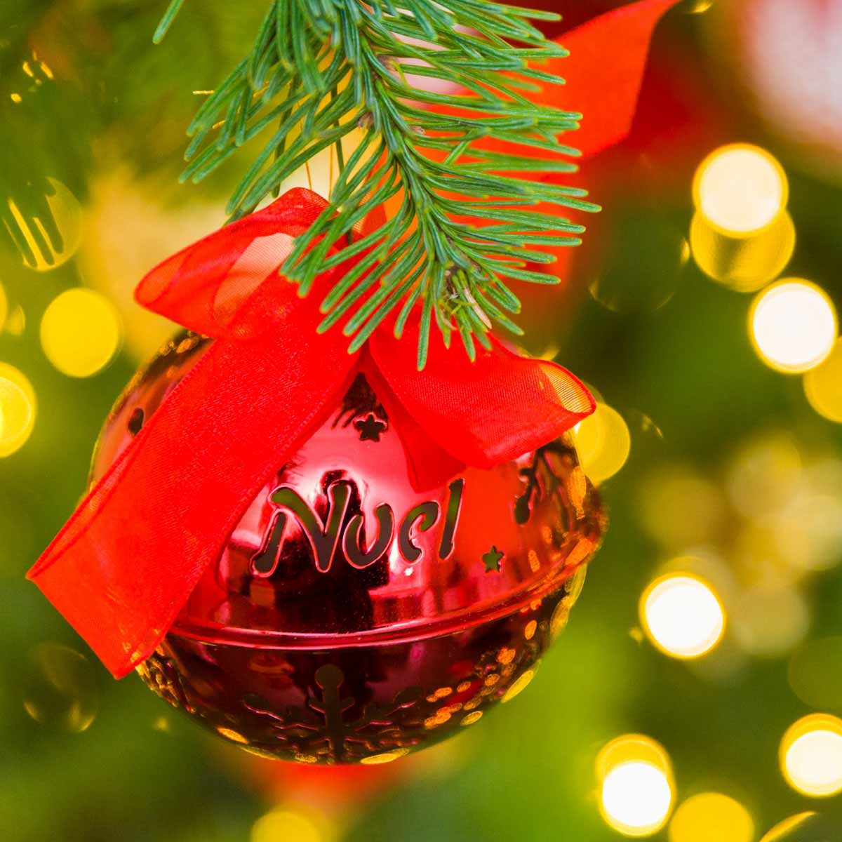 Christmas Bell Ornaments, Metal Jingle Bells with Bowknot and